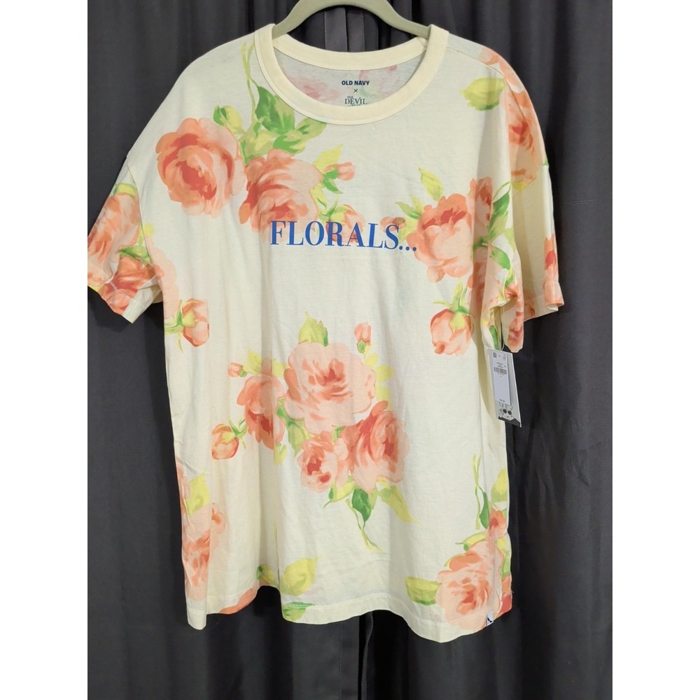 Old Navy x The Devil Wears Prada Womens L Floral Graphic T Shirt NWT